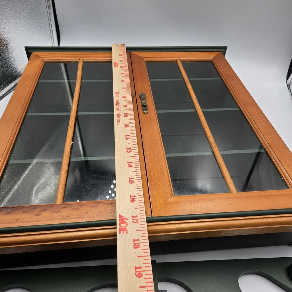 Vtg Hanging Wall Cabinet Shelf Glass Doors Mirror Back 4 Shelves Cottagecore